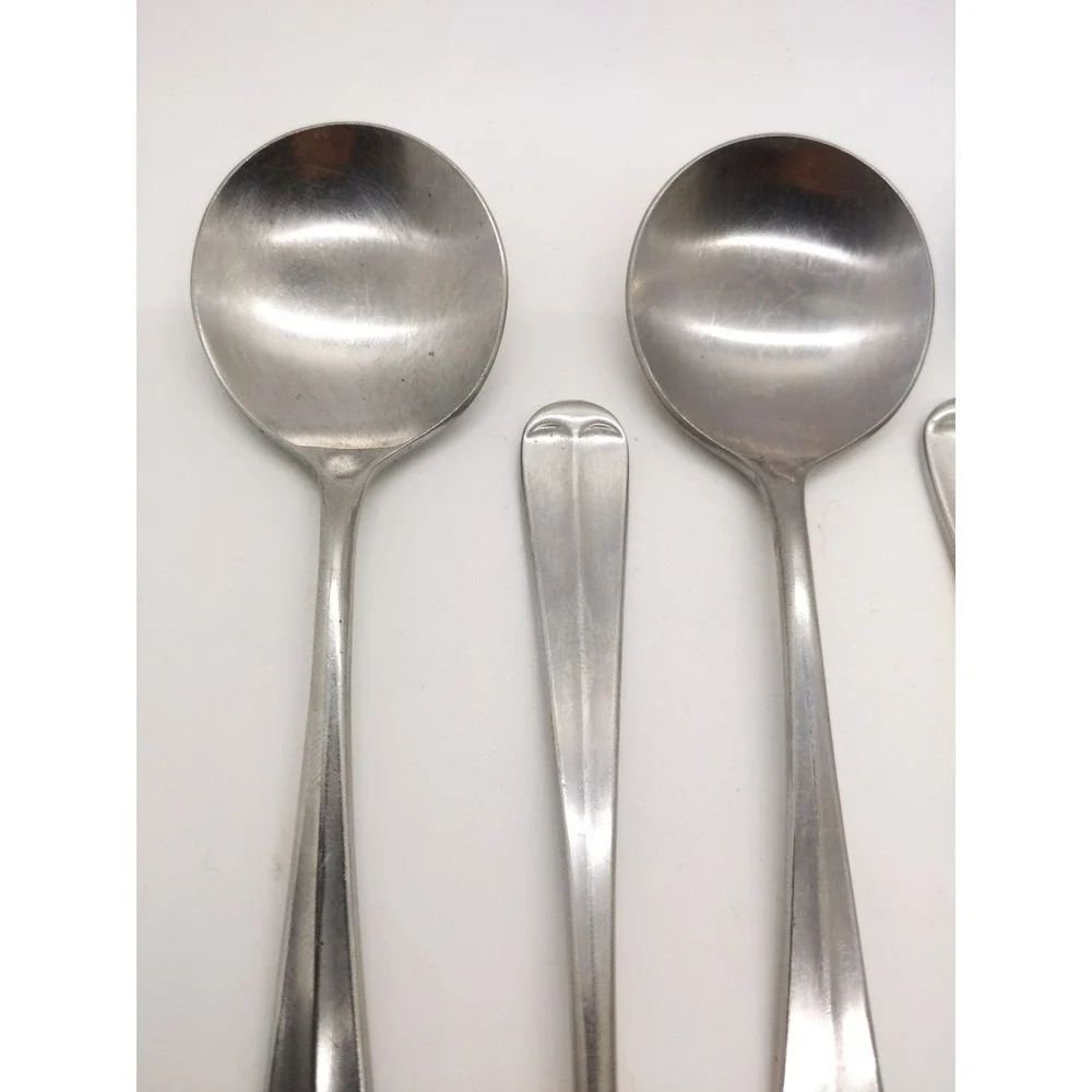Supreme Cutlery Towle Japan Liberty Bell Stainless Steel Soup Spoon Set of (8)